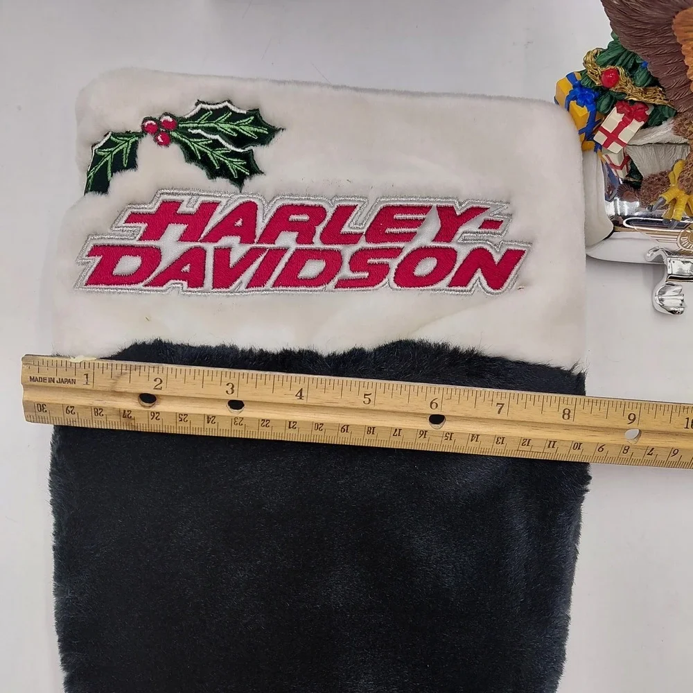Harley Davidson Xmas Stocking & Holder Vtg Motorcycle‎ Screaming Eagle 90s  Tree